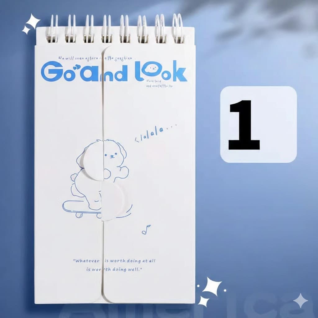 Cartoon style blue and white