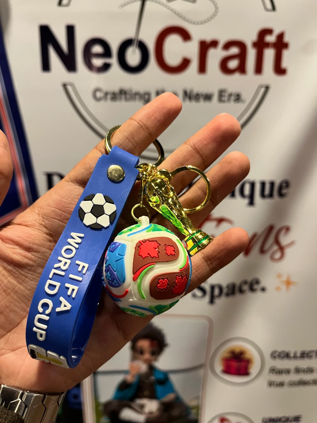 Football & Golden Trophy (Blue Strap)