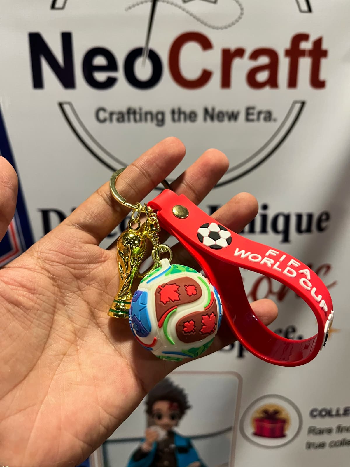Football & Golden Trophy (Red Strap)