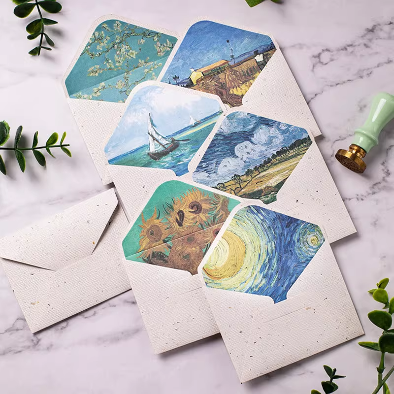 Oil Painting Envelope Card Holder